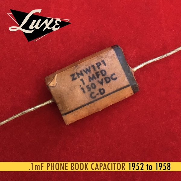 Luxe Radio 1952-1958 Phone Book: Wax Impregnated Paper & Foil .1mF Capacitor