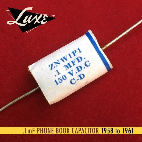 Luxe Radio 1958-1961 Phone Book: Wax Impregnated Paper & Foil .1mF Capacitor