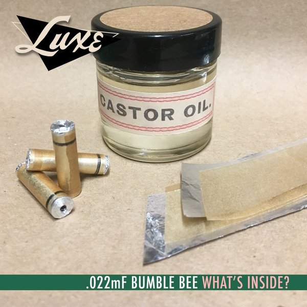 Luxe Radio 1956-1960 Matched Pair of Luxe Oil-Filled .022mF Bumblebee Capacitors