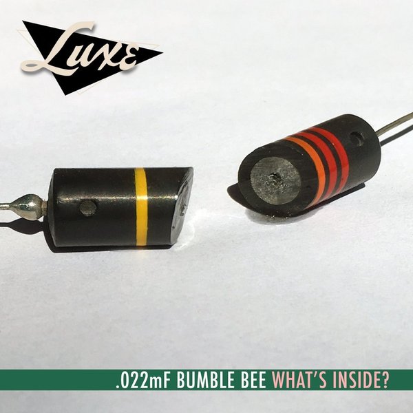 Luxe Radio 1956-1960 Matched Pair of Luxe Oil-Filled .022mF Bumblebee Capacitors