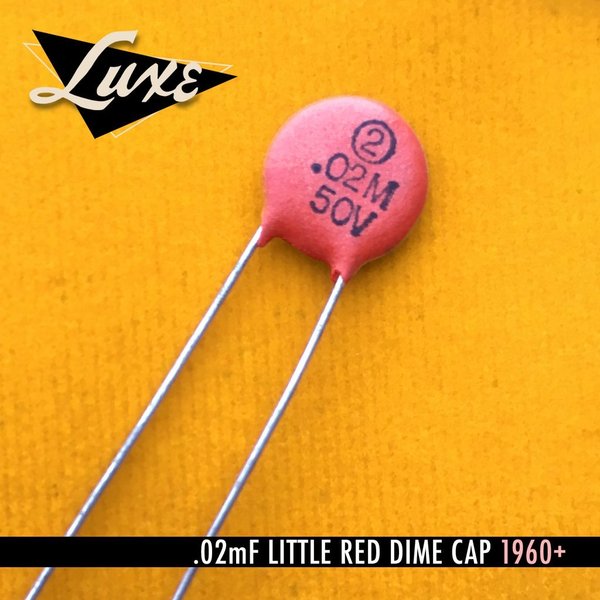 Luxe Radio 1960's BULK Ceramic Disk .02mF Red Dime Cap