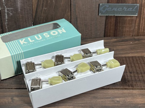 KLUSON 3 ASIDE TULIP SINGLE RING TUNERS - DOUBLE LINE  LINE STAMP