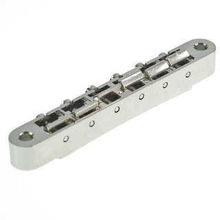 FABER   ABRH Bridge, For Gibson® ABR-1, Gloss Nickel, Brass saddles nickel plated